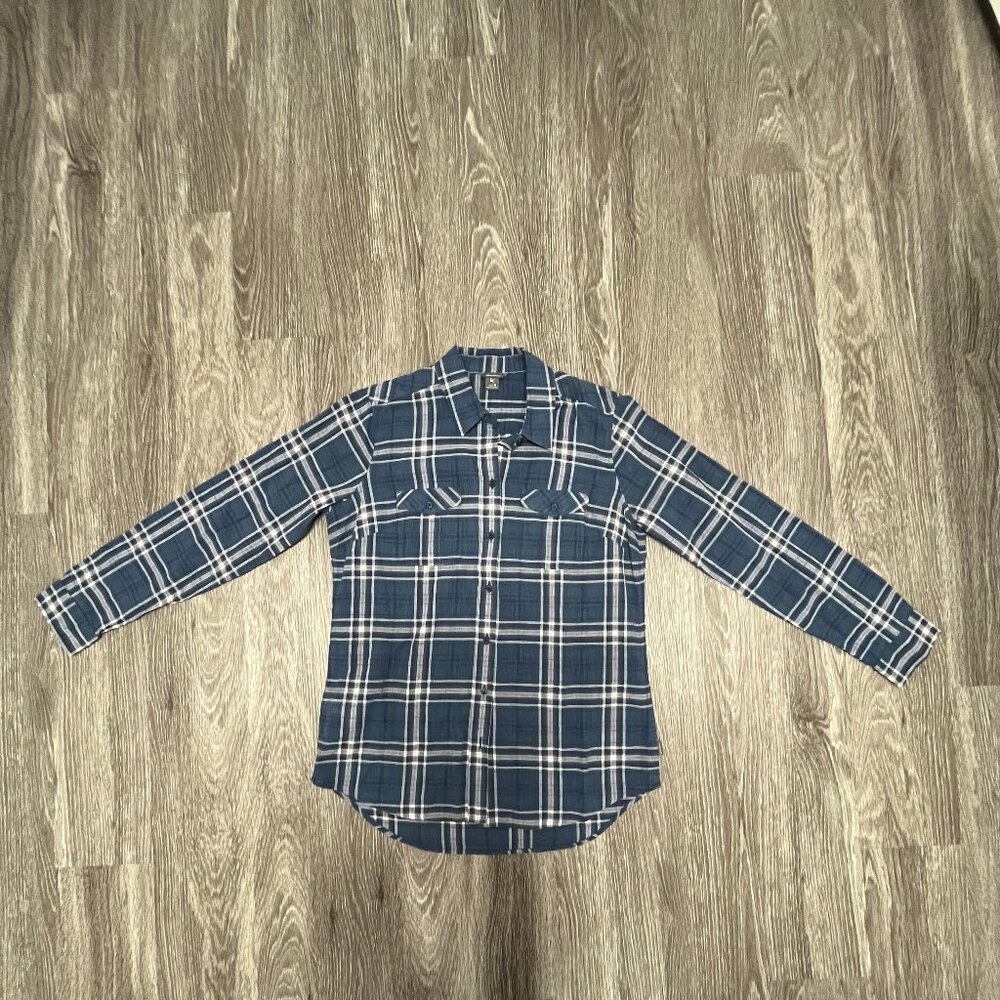 Eddie Bauer Lightweight Blue & Pink Plaid Button Down Women's Size Med